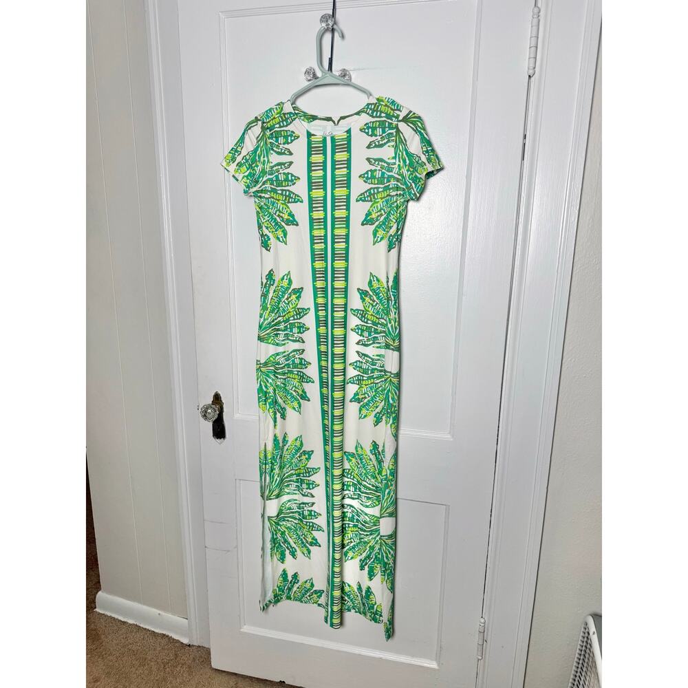 Lilly Pulitzer ChillyLilly Kaden UPF 50 Kitts Green Floral Stretch Maxi Dress XS - Picture 2 of 9